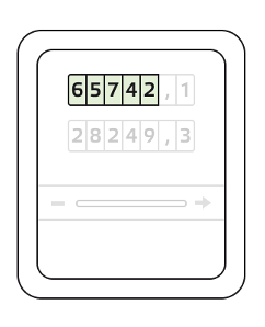 Stroommeter met twee telwerken aflezen