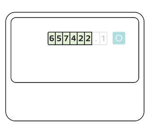 Digitale stroommeter met vier telwerken aflezen