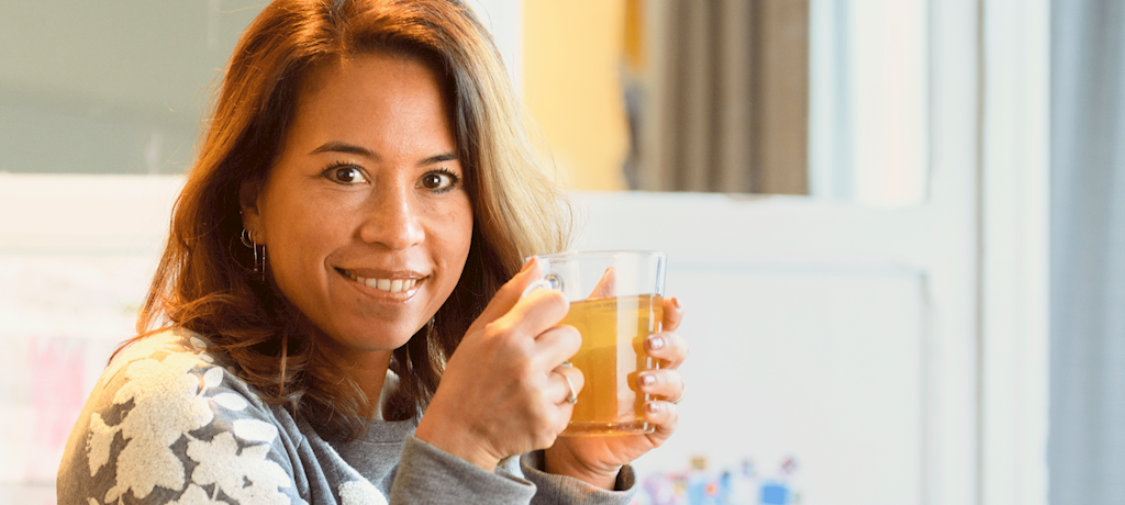 Young woman with tea